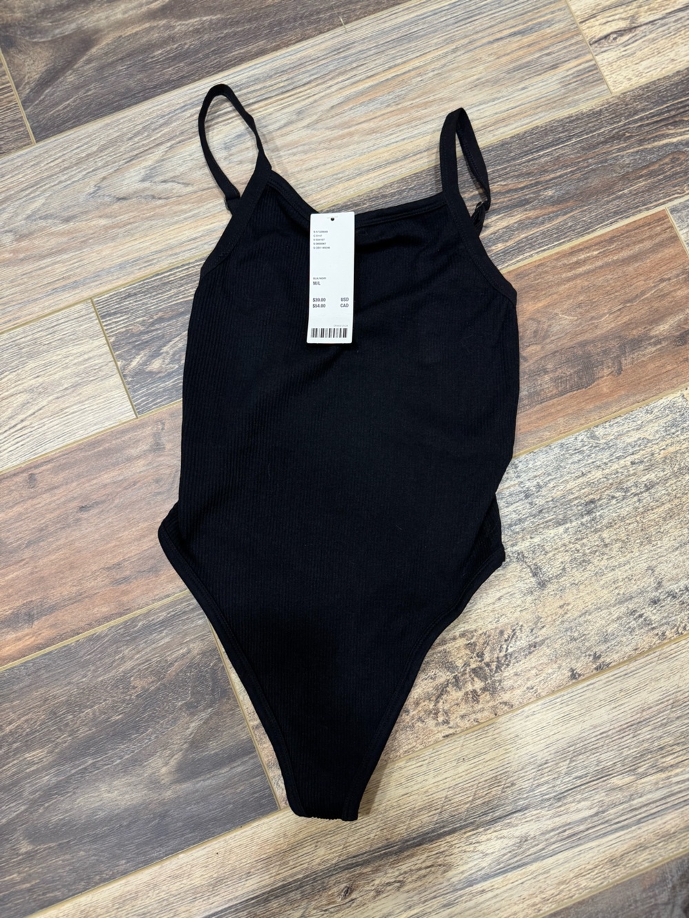 Urban Outfitters Black Ribbed One-Piece Bodysuit